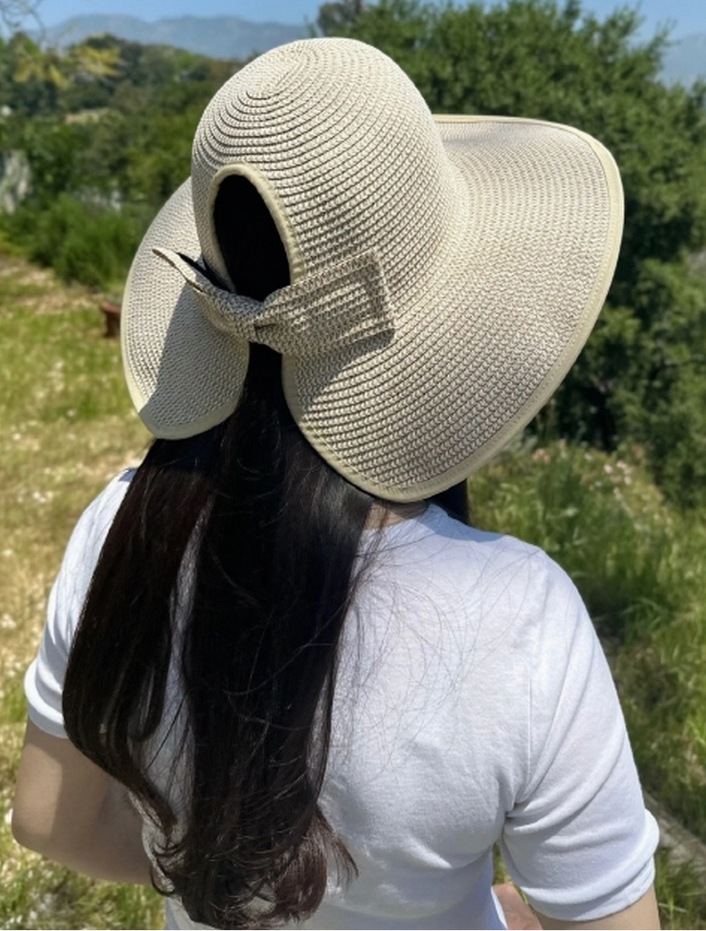 Sun Hat w/Butterfly Closure - Ivory