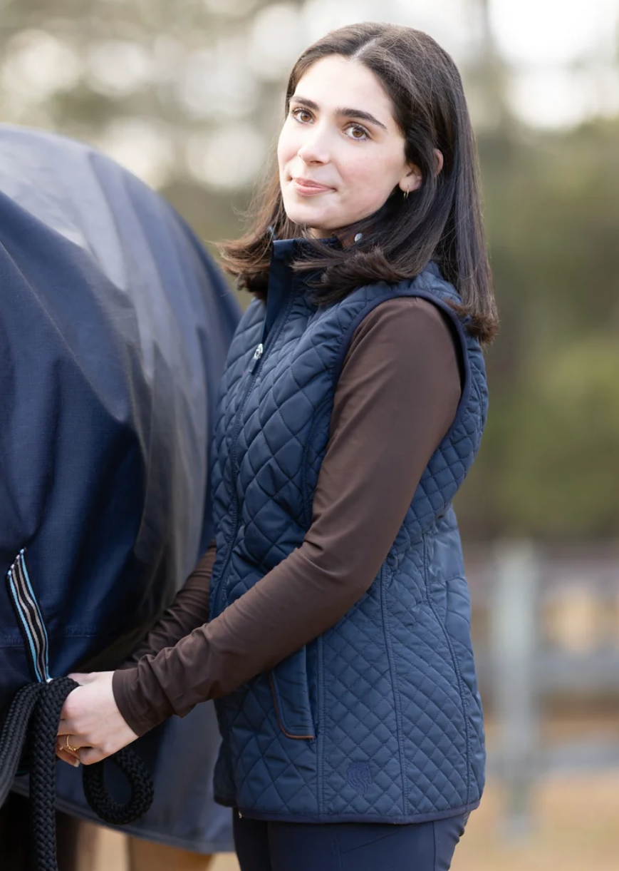 Equinavia Cecilia Womens Quilted Barn Vest - Navy