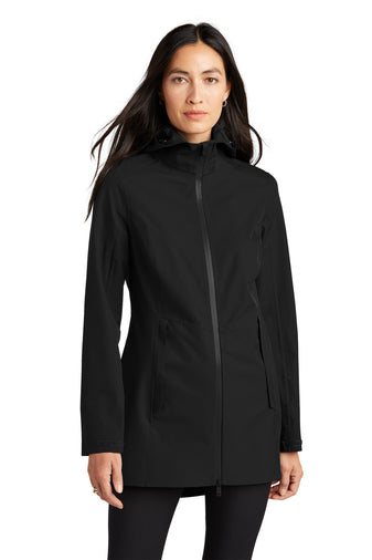 Black Long Rain Jacket - Ladies