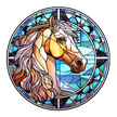 Stained Glass Tan Horse Head