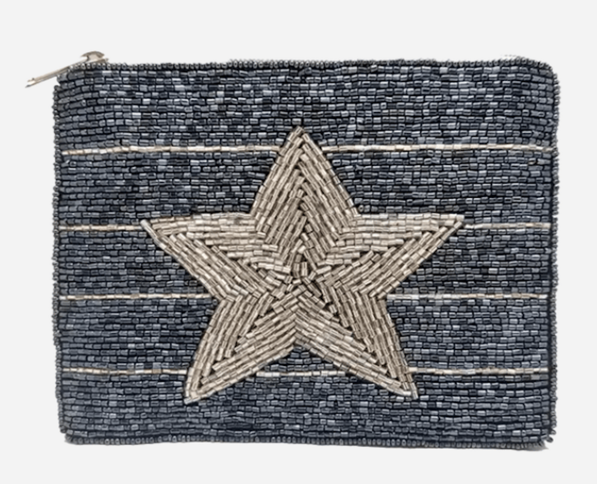 LeChic Beaded Dallas Cowboy Coin Pouch