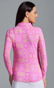 IBKUL Pink Colette Long Sleeved 1/4 Zip
