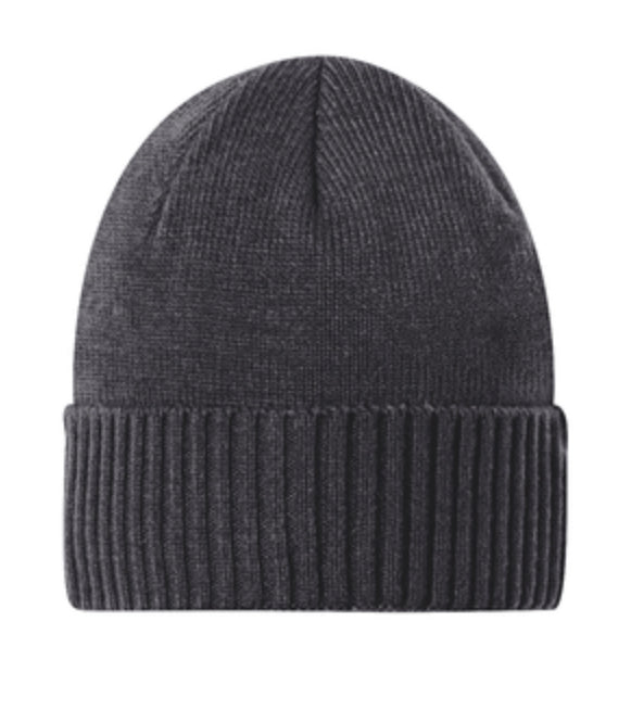 Knit Beanie - Ribbed Cuff Smoke Grey