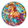 Stained Glass Running Horse