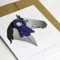 Blue Ribbon Charm Equestrian Card