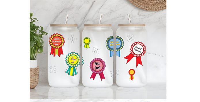 Black Stallion Design - Frosted 16oz Glass Tumbler