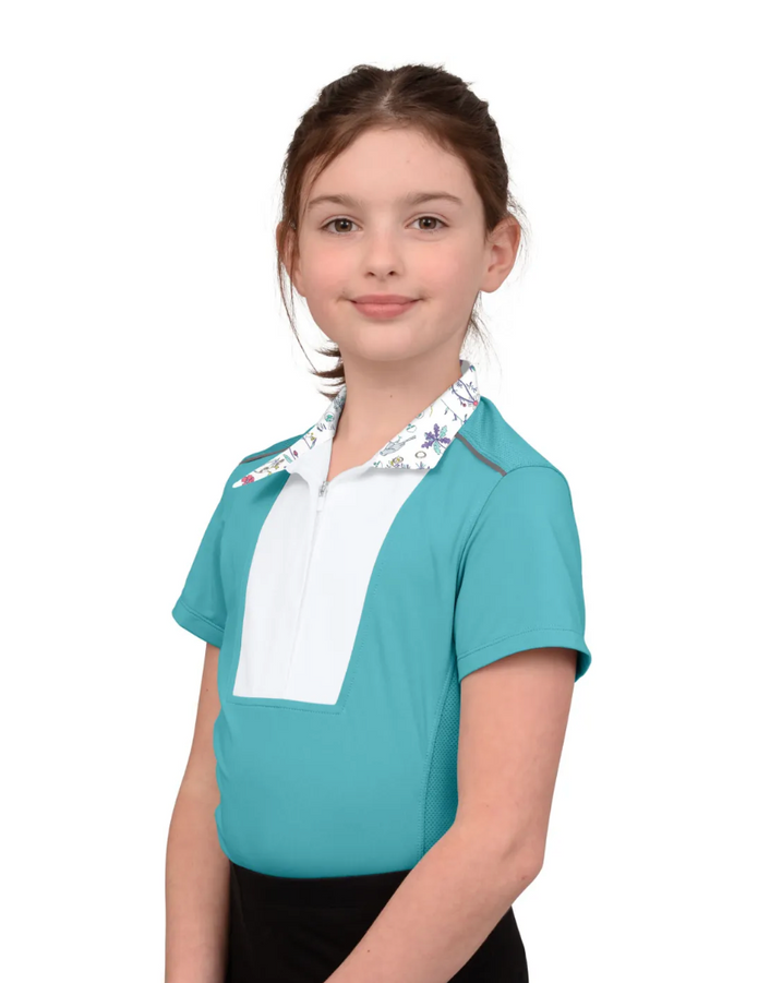 Chestnut Bay Liberty Short Sleeved Show Shirt - Girls Turquoise
