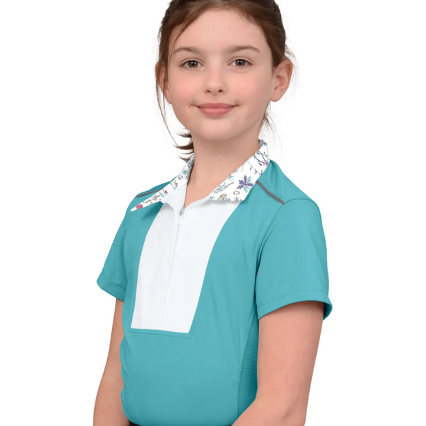 Chestnut Bay Liberty Short Sleeved Show Shirt - Girls Turquoise