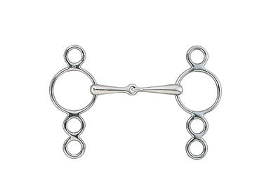 Centaur Thin Jointed 3-Ring Gag Bit