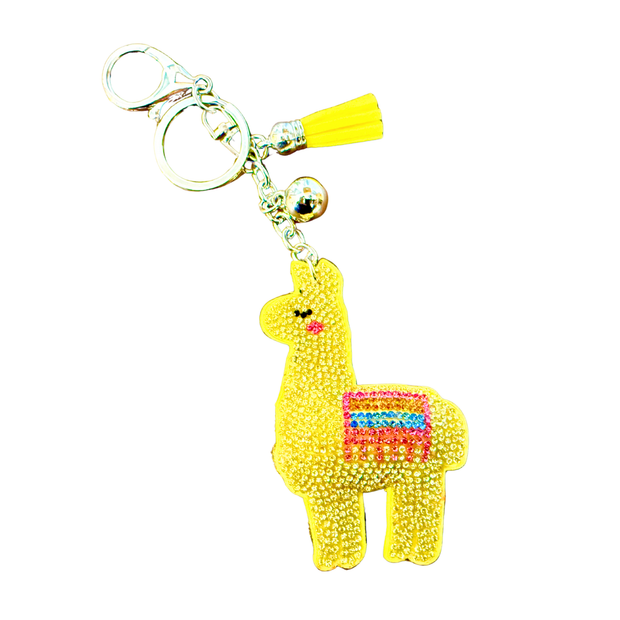 Beaded Purse Charm / Keychain with Tassels