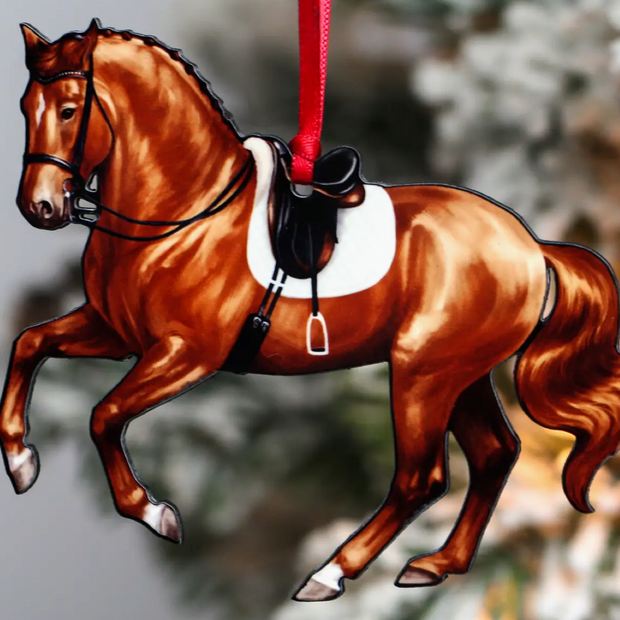 Classy Equine Christmas Ornament - Pirouette Dressage Horse