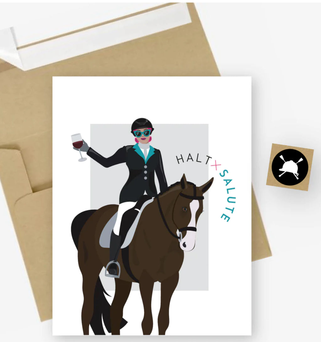 Hunt Seat Halt X Salute Card