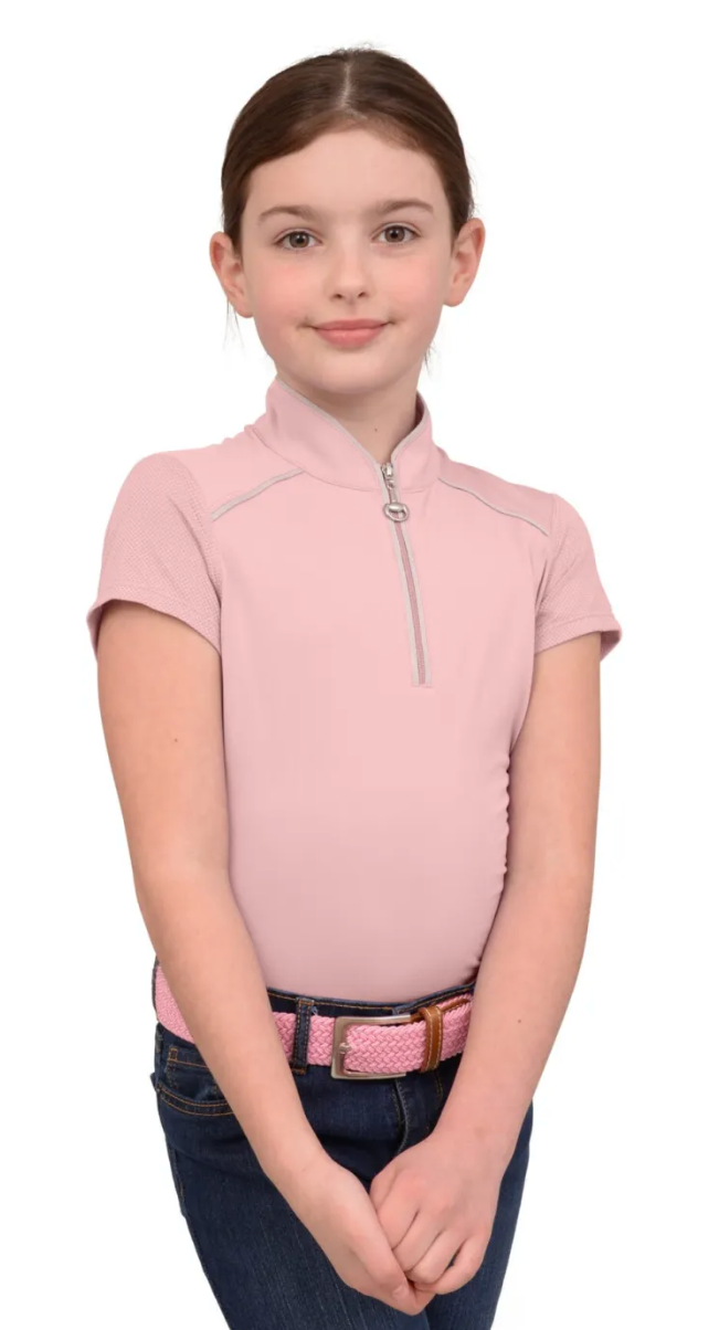 Chestnut Bay Kids Performance Rider SkyCool Shirt - Rose Pink