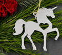 Metal Heart Horse Ornament