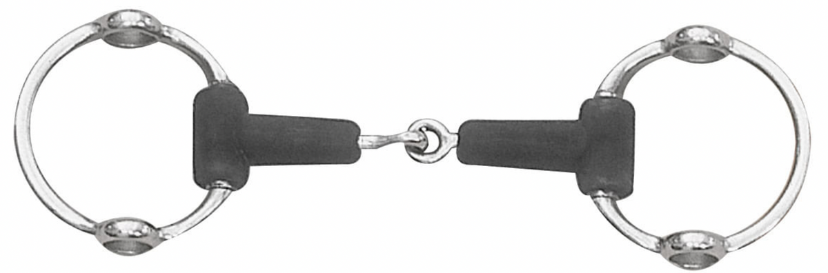 Centaur Jointed Rubber Loop Ring Gag Bit