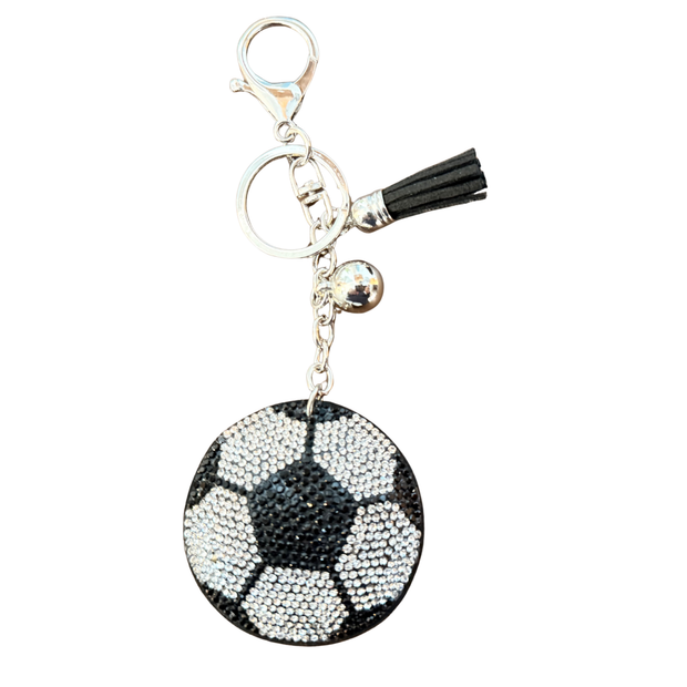 Beaded Purse Charm / Keychain with Tassels