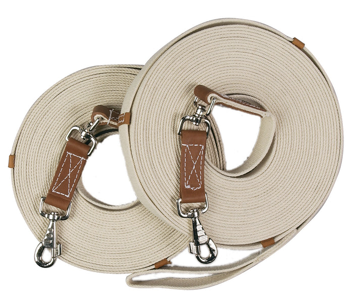 Cotton Web 50ft Lunge Line - Natural