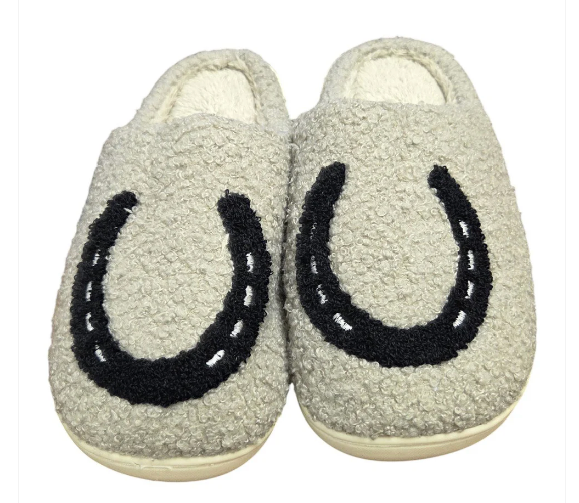 Awst Cozy Horseshoe Slippers Grey