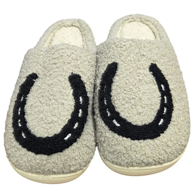 Awst Cozy Horseshoe Slippers Grey