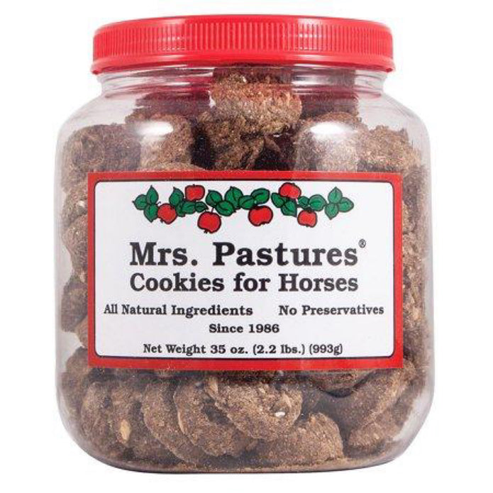 Mrs Pastures Crunchy Cookies Natural Horse Treats Made in The USA 35oz Jar