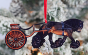 Classy Equine Christmas Ornament - Bay Gypsy Cab Driving Horse