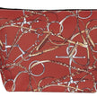 Lila  Snaffle Bridle Cosmetic Pouch- Red- Large