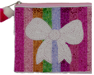 Le Chic Rainbow White Bow Beaded Coin Pouch