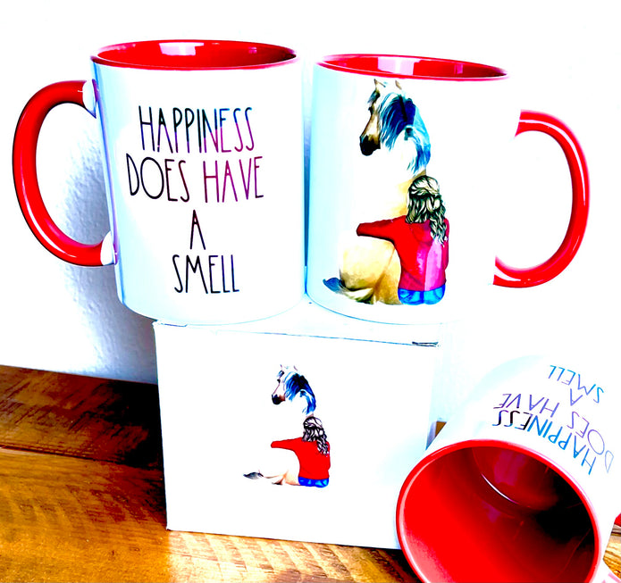 Colored Mug 11oz - Happiness Does Have A Smell