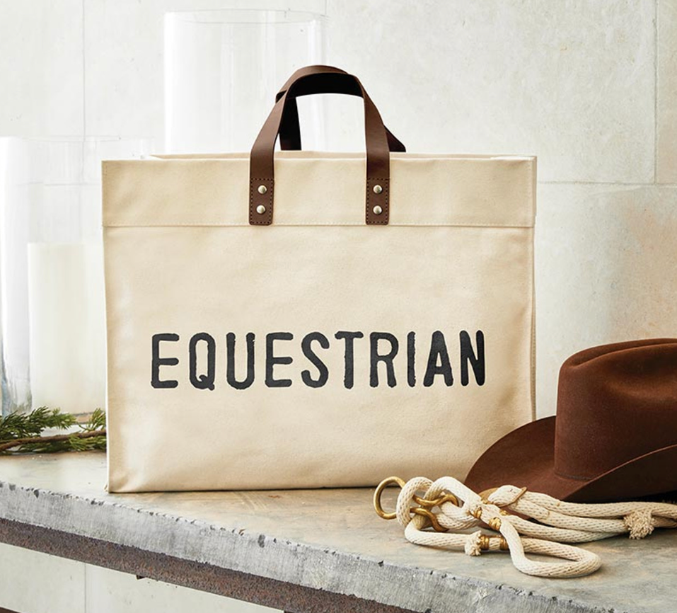 Equestrian Large Canvas Tote