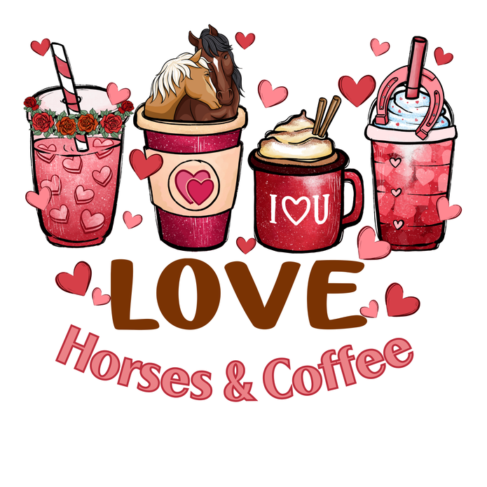 Love Horses & Coffee Sticker