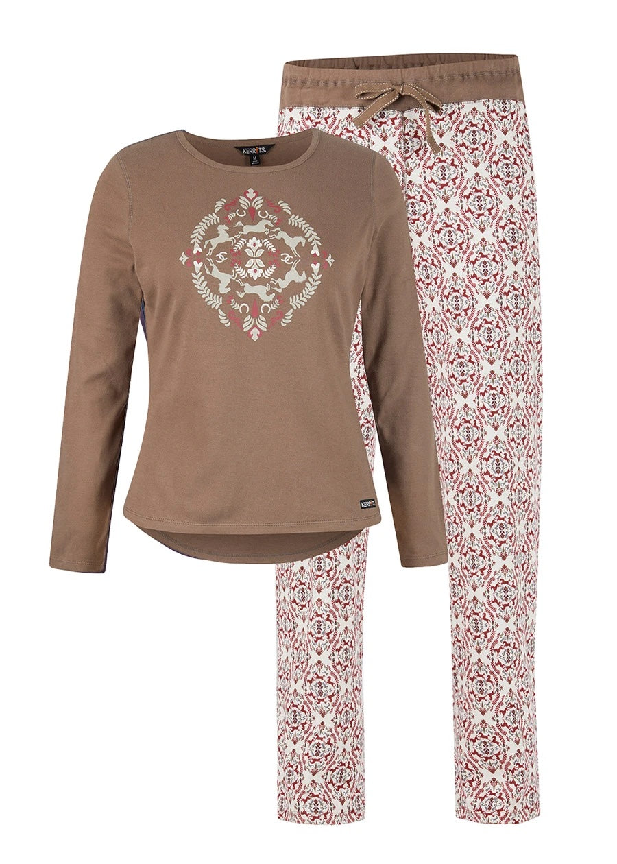 Horse Dreams Pajama Set - Tan