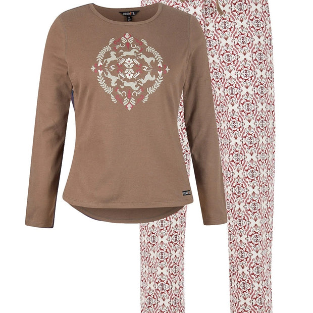 Horse Dreams Pajama Set - Tan