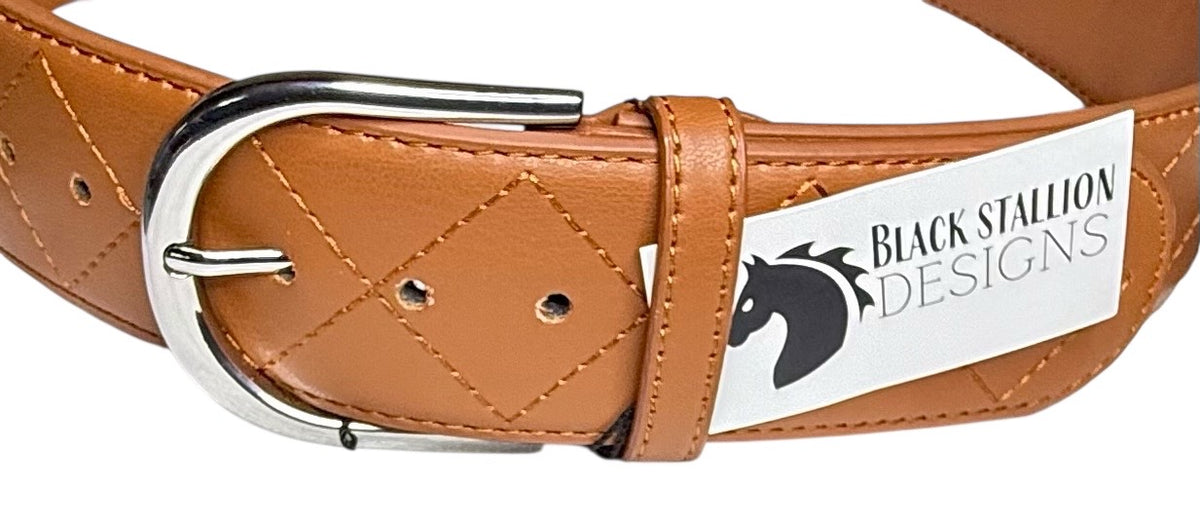 Black Stallion Designs - Black Leather Quilted Belt