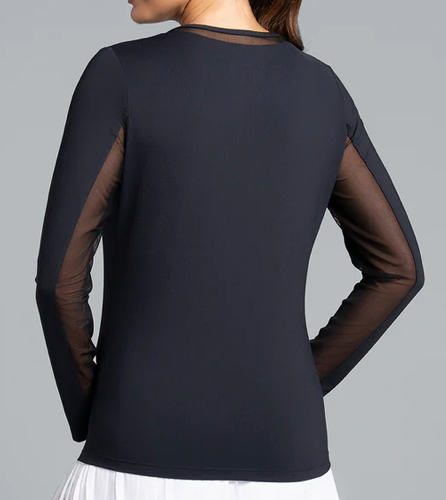 IBKUL Long Sleeved Crew with Mesh Insert