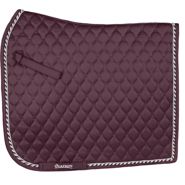 Ovation Quilted Satin Dressage Saddle Pad - Plum