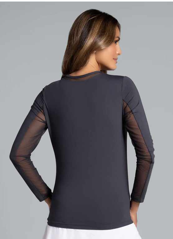 IBKUL Long Sleeved Crew with Mesh Insert