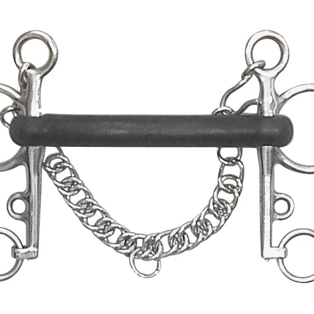 Centaur Stainless Steel Hard Rubber Mullen Mouth Pelham