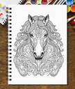 Black Stallion Designs Flower & Horse Coloring Book