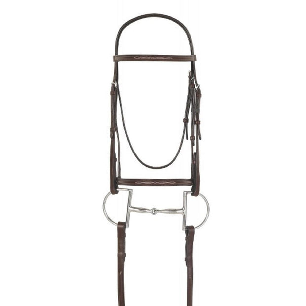 Camelot Raised Fancy Stitched Bridle Pony - Dark Brown