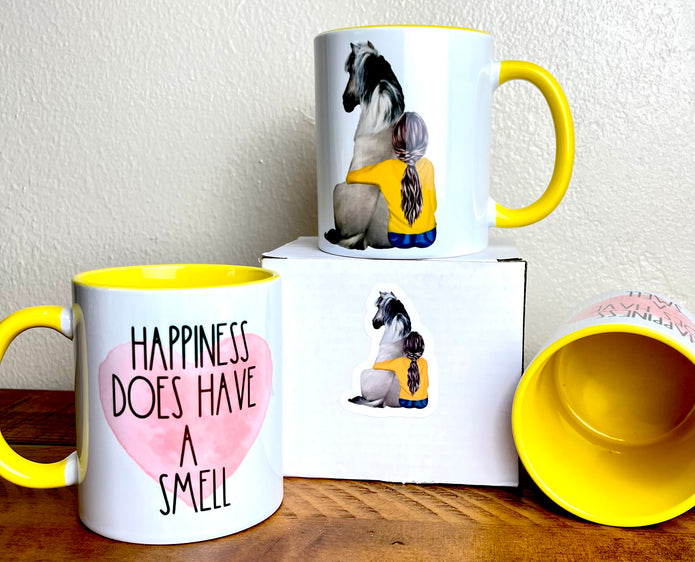 Colored Mug 11oz - Happiness Does Have A Smell
