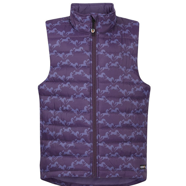Kids Horse Crazy Quilted Vest - Blackberry Diamond